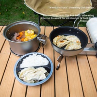 Casserole multifonctionnelle 3 pièces pour extérieur, micro-pression, cuisson à la vapeur portable, acier inoxydable 304, ustensiles de cuisine de camping, gaz, induction