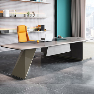 Scrivania Direzionale a L di Design Moderno, Facile da Montare, Set Scrivania e Sedia per <span class=keywords><strong>Ufficio</strong></span> CEO, Scrivania Esecutiva - Product Image 1