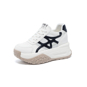 Baskets compensées pour femmes 2026, légères et respirantes en maille, en cuir véritable, confortables, avec semelle épaisse de 9 cm - Product Image 2