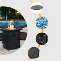 Cheminée à gaz naturel en métal 50000-74999 BTU, revêtement poudré, pour usage extérieur, jardin et camping