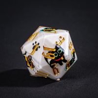 Ensemble de dés personnalisables en résine à bords vifs, 7 pièces, avec logo personnalisé, pour jeux de rôle polyédriques, Dungeons and Dragons, avec autocollant intégré