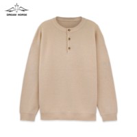 AiNear Vente en gros Logo personnalisé Design Oem & Odm Col rond côtelé à manches longues pour hommes Pulls en laine tricotés unis