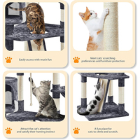 2024 moderne extra large 54 pouces activité de chat escalade arbre maison gris peluche multicouche arbre à chat tour pour plusieurs grands chats