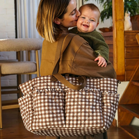 Sac de voyage léger pour le week-end des mamans avec logo personnalisé Sac de rangement pour maman tendance et élégant Sac à couches pour bébé