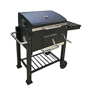 Chariot carré <span class=keywords><strong>pour</strong></span> <span class=keywords><strong>barbecue</strong></span> sans fumée <span class=keywords><strong>pour</strong></span> extérieur en fonte avec <span class=keywords><strong>cheminée</strong></span> <span class=keywords><strong>Barbecue</strong></span> au <span class=keywords><strong>charbon</strong></span> de bois avec couvercle - Product Image 5