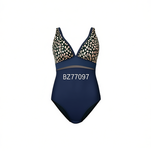 Costume da bagno intero taglie forti con controllo pancia, modello conservativo da spiaggia, Monokini BZ77097 - Product Image 2