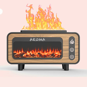 Mini humidificador eléctrico innovador con difusor de aroma de aceite esencial de aromaterapia con llama de fuego para hoteles y automóviles domésticos - Product Image 1