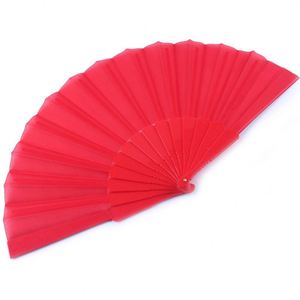Fan 7 Inch All Plastic Folded Polyester Fabric Clacking Folding Hand Fans Diy <b>Gift</b> - Product Image 3