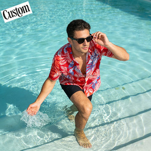 Camiseta de Manga Corta para Hombre, Verano 2026, Cuello Alto, Estilo Hawaiano, Impresión Digital 3D, Formal, Casual de Playa, Antiarrugas - Product Image 1