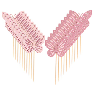 Outil accessoire de cuisine mixte comestible rose papillon plaquette papier de riz Toppers de <span class=keywords><strong>gâteau</strong></span> décoration de <span class=keywords><strong>gâteau</strong></span> de fête d'anniversaire - Product Image 5