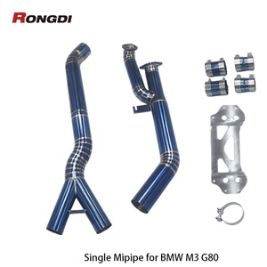 Tubo de Escape de Aleación de Titanio de 3.5 Pulgadas para BMW M3 M4 G80 G82 S58 3.0T 2019-2024, Color Azul Quemado - Product Image 1