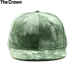 Gorra de Béisbol Snapback de 6 Paneles con Visera Plana, Tie Dye con Logotipo Personalizado, Verde Mármol, Estilo Urbano, Venta al Por Mayor - Product Image 3