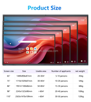 Écran de conférence QDE 85 pouces 4K, tableau blanc interactif haute résolution, écran tactile, stylet/doigt, ordinateur intégré, usage professionnel