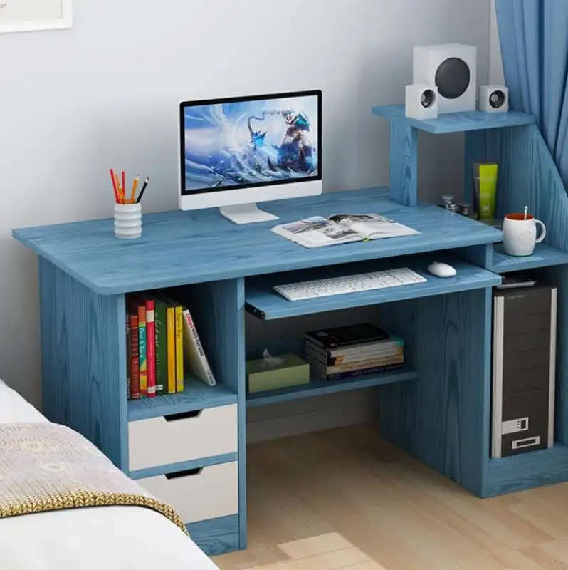 Melamine Chipboard Simple Style Wooden Panel Mfc Computer Desk With Drawer