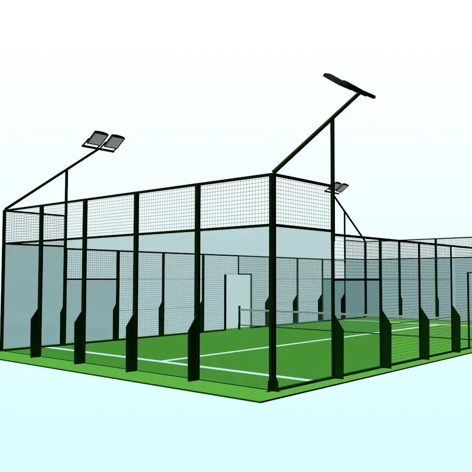 Umweltfreundlich grün im freien gelten für fußball-sport, paddel-tennistadion