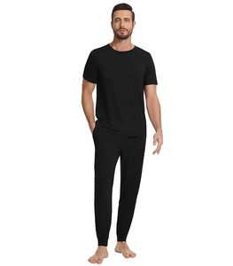 Pyjama en gros pour hommes – Ensemble en fibre de bambou gris uni – Vêtements de nuit décontractés et confortables en tissu doux – Prêt à expédier - Product Image 3