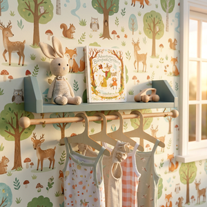 Estante Azul para Cuarto de Bebé con Perchero, Decoración para Cuarto de Niño o Niñ<span class=keywords><strong>a</strong></span>, Almacenamiento de Ropa de Bebé, Organización de Ropa Infantil - Product Image 1