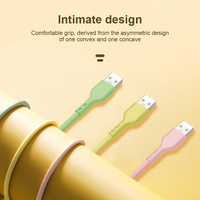 Produits les plus vendus, câble de données usb à charge rapide micro type c en PVC souple Macaron de 2022 1m pour iphone
