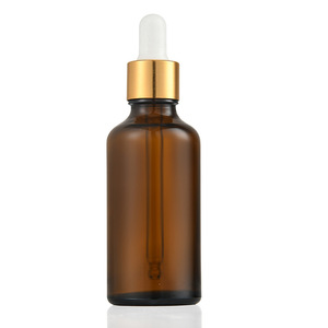 In magazzino 30ml 50ml 100ml bottiglia di vetro contagocce trasparente ambra bottiglia di olio essenziale di vetro con oro <span class=keywords><strong>e</strong></span> argento anelli tappo - Product Image 4