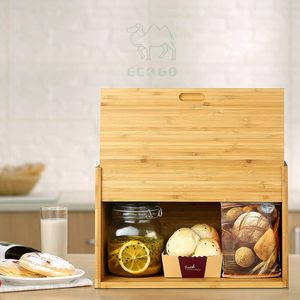 Custom Design <b>Bread</b> <b>Bin</b> Manufacturer Moisture-proof <b>Wooden</b> <b>Bread</b> Box High Quality <b>Bread</b> Box With Bamboo Lid - Product Image 1