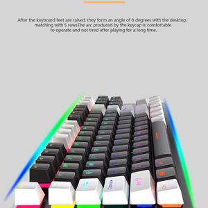 Teclado Mecánico para Juegos LEAVEN <span class=keywords><strong>K550</strong></span> de 87 Teclas con Ejes Azules, Nuevo Diseño con Teclas Intercambiables en Caliente, Blanco y Negro - Product Image 4