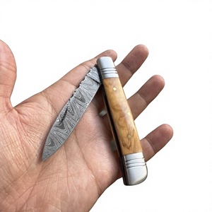 Couteau pliant de poche en acier Damas, manche en bois, haute qualité, multifonctionnel, qualité industrielle OEM, garantie 3 ans, pour détaillants, 59-60HRC - Product Image 2