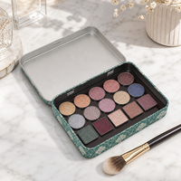 Élégante Palette de Fards à Paupières Vides à Motif Vert Vintage, Boîte Magnétique Organisateur de Maquillage, Étui Cadeau Cosmétique en Métal