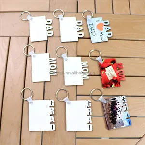 Free Sample Wholesale High Quality Double Sided MOM GRAD DAD Wood Keychain Custom Blank Sublimation MDF Keychains