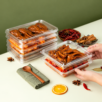 Boîte en plastique PET de qualité alimentaire, conteneur à clapet pour fruits frais coupés, produits secs, champignons marinés, emballage de vente au détail pour les marchés