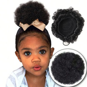 Vente en gros Perruque africaine pour enfants de 4 pouces <span class=keywords><strong>Chignon</strong></span> de cheveux pour enfants en soie mate africaine moelleuse en stock - Product Image 1