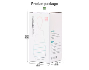 ขวดน้ำพับได้ใสแบบพกพาสำหรับเด็ก เป็นมิตรกับสิ่งแวดล้อม ขายส่ง พร้อมโลโก้สั่งทำ - Product Image 6