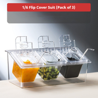 Serveur de condiments glacés avec couvercles séparés Plateau de service avec plats amovibles