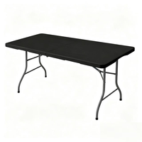 Mesa Plegable de Plástico HDPE de 180 cm (6 pies) Resistente al Agua para Exteriores, Apilable, para Uso en Hoteles, Escuelas y Servicios de Catering