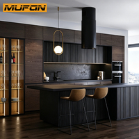 Meubles de cuisine modernes en mélamine sur mesure pour toute la maison, ensemble d'armoires contemporaines pour cuisine d'appartement