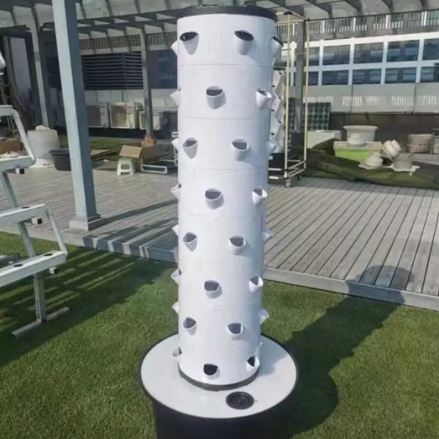 Rotierender Turm Aeroponic Grow Tower Hydro po nisches Erdbeer turms ystem Innen mit Lichtern