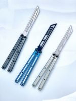 Couteau papillon pliant CSGO Series Model, lame en acier non affûtée, manche en aluminium, pour la chasse, l'entraînement, les activités de plein air, le camping et la randonnée