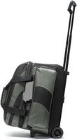 Sac de bowling à roulettes en polyester léger, capacité 2 boules, grand compartiment indépendant pour chaussures, capacité 50-70L