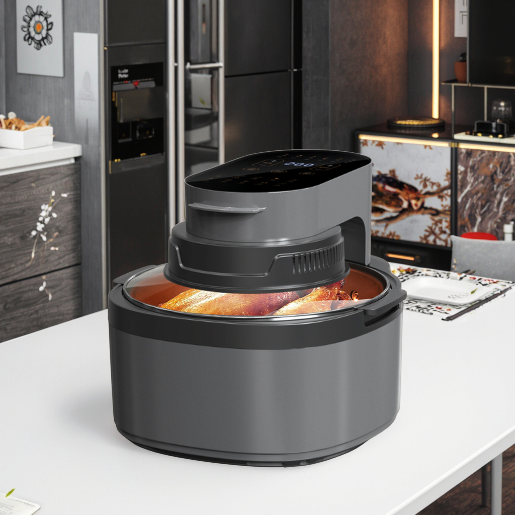 Smart Electric Full Glass View Air Fryer with 8L Multifunction Modern Kitchen Appliance for Home and Hotel Use