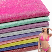 Tissu en nylon et élasthanne holographique brillant de haute qualité, extensible, métallisé, pour maillots de bain, bikinis, jupes de danse