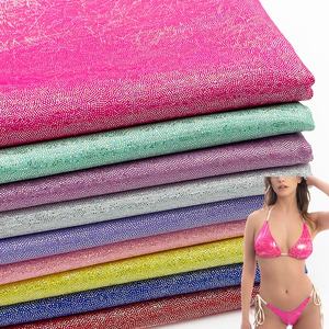 قماش نايلون سباندكس عالي الجودة لامع بتأثير الهولوغرام قابل للتمدد بلمعة معدنية لملابس السباحة والبيكيني وتنانير الرقص - Product Image 1