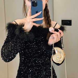 2025 mới xuyên biên giới Mini Hợp kim kẽm Túi ốc xà cừ không thấm nước một vai chéo cơ thể thời trang trang điểm son môi túi nhỏ - Product Image 2