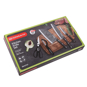 <span class=keywords><strong>Set</strong></span> Professionale di <span class=keywords><strong>Coltelli</strong></span> <span class=keywords><strong>da</strong></span> Cucina <span class=keywords><strong>da</strong></span> 5 Pezzi con Manico in ABS e Motivo Martellato, Coltello <span class=keywords><strong>da</strong></span> <span class=keywords><strong>Macellaio</strong></span> per Tagliare la Carne, <span class=keywords><strong>Coltelli</strong></span> <span class=keywords><strong>da</strong></span> Cucina per Uso Domestico in Confezione Regalo - Product Image 5