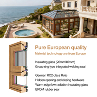 Ventana de Cocina Póstermoderna con Persiana Arqueada Horizontal de Madera Revestida de Aluminio Resistente al Viento y a Impactos de Huracanes, Aislamiento Térmico