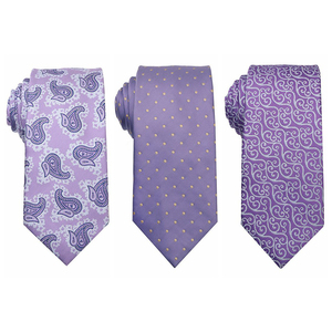 Cravates pour hommes en soie <span class=keywords><strong>lilas</strong></span>, couleur violet clair, neuves, de haute qualité, cravates de luxe pour mariage - Product Image 1