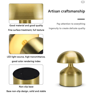 Bar Light Lamp Restaurant Modern Nordic Retro Brass Gold Mushroom Head <strong>Table</strong> Light Bedside Metal Desk <strong>Table</strong> Night Lamp - Product Image 5