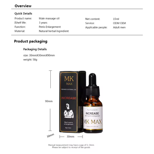 Aceite de Masaje Corporal para Hombres MK MAX Sin Efectos Secundarios, a Base de Plantas Naturales Puras, Premium, para Relajación Íntima, Cuidado de las Partes Íntimas, 15 ml - Product Image 2