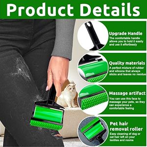 Manual Portable Black PP Material Pet Hair Remover Comb Reusable Washable 10cm Straight/Spiral Cut Sticky Lint <b>Roller</b> Custom - Product Image 4