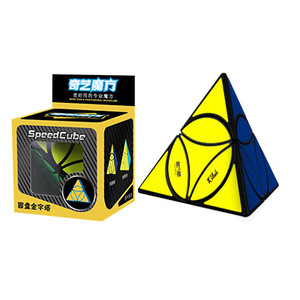 Qiyi SpeedCube Pyramid Cube Jaune Bleu Jouet éducatif pour adolescents de 7 à 14 ans Jeu de puzzle stimulant le cerveau - Product Image 1