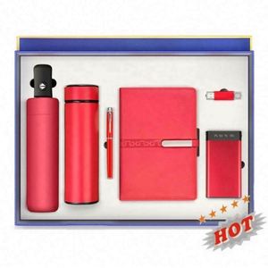 Coffret Cadeau d'Entreprise Écologique de Luxe avec Thermos LED et Carnet d'Affaires Imprimé en Letterpress, Logo Personnalisé - Product Image 1