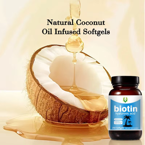 Cápsulas Blandas de Biotina con Extracto de Ácido Hialurónico para Adultos, Nutre el Cabello y la Piel, con Aceite de Coco Natural, Soporte OEM ODM - Product Image 3